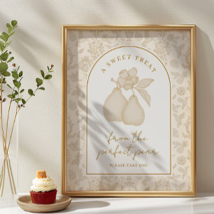 Gold Perfect Pear Bridal Shower Favour Sign