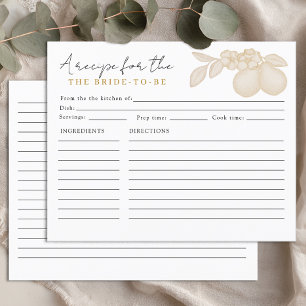 Gold Perfect Pear Bridal Shower Recipe Card