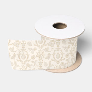 Gold Perfect Pear Damask Bridal Shower Ribbon Satin Ribbon