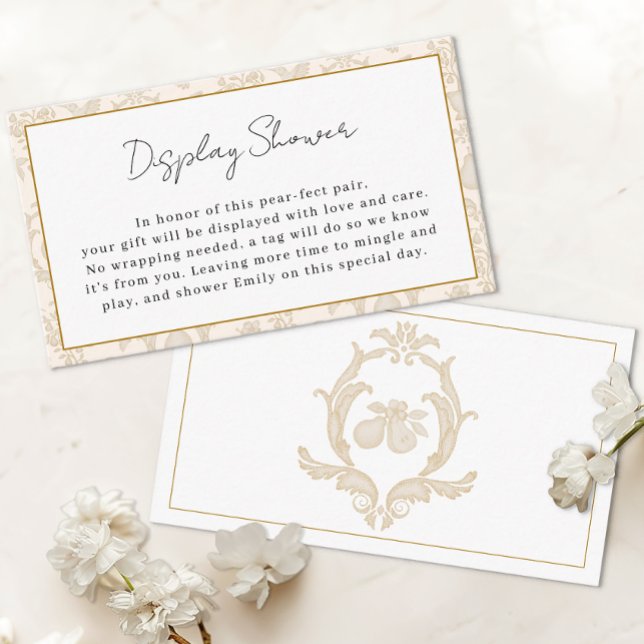 Gold Perfect Pear Display Shower Insert Card (Display Shower Card)