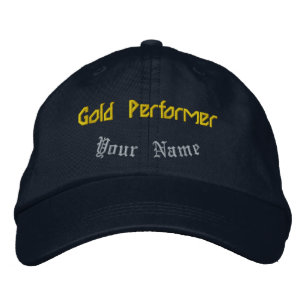 Gold Performer Navy Personalized Celebrating-Hat  Embroidered Hat