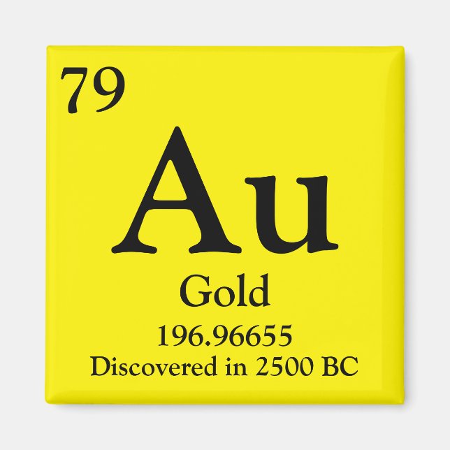 Gold Periodic Table Magnet (Front)
