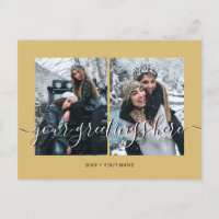 Gold Personalized 2 photos Universal Greetings