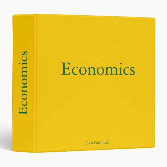 Gold Personalized Economics Educational Binder (Front/Spine)
