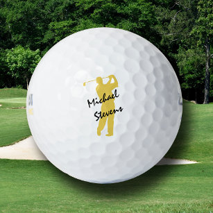 Gold Personalized Golfer Golf Balls