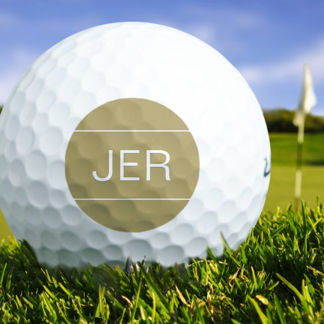 Gold Personalized Golfer Monogrammed Initial Cool Golf Balls (Gold Personalized Golfer Monogrammed Initial Cool Golf Balls)