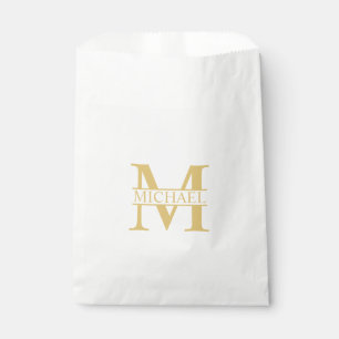 Gold Personalized Monogram and Name Favour Bag