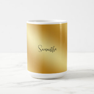Gold Personalized Name Coffee Mug