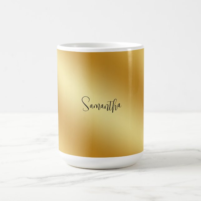 Gold Personalized Name Coffee Mug (Center)