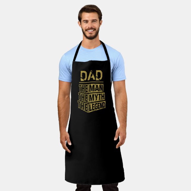Gold Personalized Name The Man The Myth The Legend Apron (Worn)