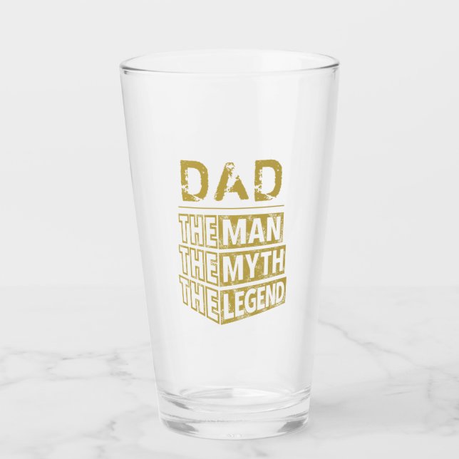 Gold Personalized Name The Man The Myth The Legend Glass (Front)