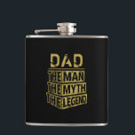 Gold Personalized Name The Man The Myth The Legend Hip Flask<br><div class="desc">Personalized your own name,  "the Man the Myth the Legend" typography design in black and gold,  great custom gift for men,  dad,  grandpa,  husband,  boyfriend on father's day,  birthday,  anniversary,  and any special day.</div>