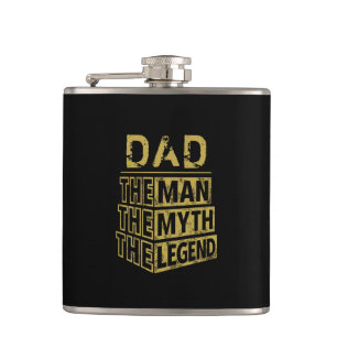 Gold Personalized Name The Man The Myth The Legend Hip Flask