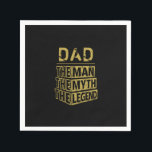 Gold Personalized Name The Man The Myth The Legend Napkin<br><div class="desc">Personalized your own name,  "the Man the Myth the Legend" typography design in black and gold,  great for men,  dad,  grandpa,  husband,  boyfriend on father's day,  birthday,  anniversary,  and any special day.</div>