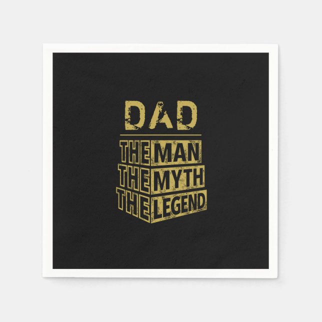Gold Personalized Name The Man The Myth The Legend Napkin (Front)