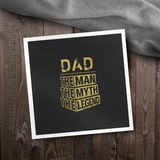 Gold Personalized Name The Man The Myth The Legend Napkin (Gold Personalized Name The Man The Myth The Legend Napkins)