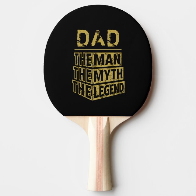 Gold Personalized Name The Man The Myth The Legend Ping Pong Paddle (Front)