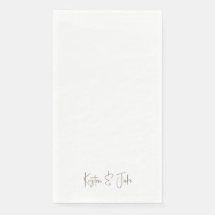 Gold Personalized Script Names Paper Napkin