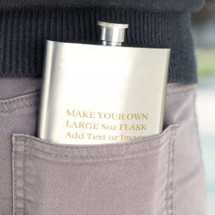 Gold Personalized Text or Photo Favours Wedding Hip Flask