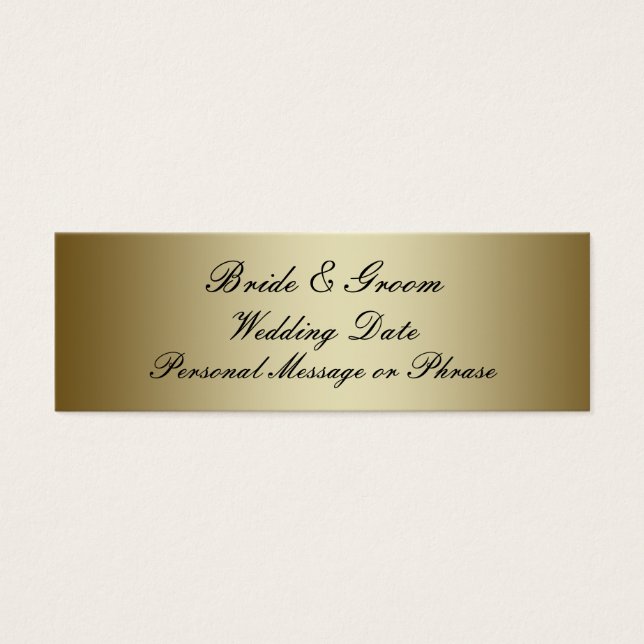 Gold Personalized Wedding Favour Tag Template (Front)