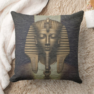 Gold Pharaonic Throw Pillow