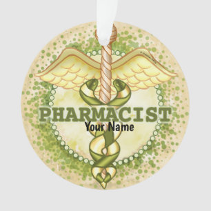 Gold Pharmacist Caduceus Ornament