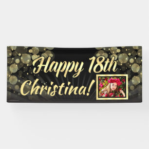 Gold Photo 18th Birthday Party Decoration Banner