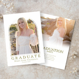 Gold Photo Arch Graduation Party Classic Invitation