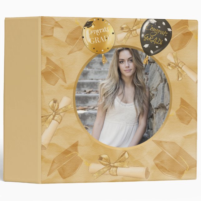 Gold Photo Graduation Binder (Front/Spine)