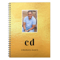 Gold photo monogram initials name