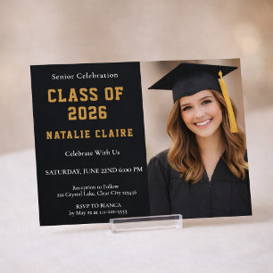 Gold Photo Senior Celebration 2026 Invitation