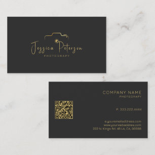 Gold photography logo custom modern typography business card