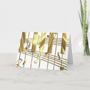 Gold Piano Keyboard Card