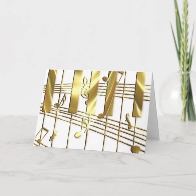 Gold Piano Keyboard Card (Front)
