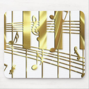 Gold Piano Keyboard Mouse Pad