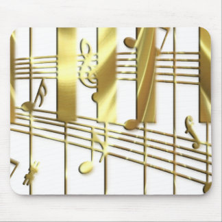 Gold Piano Keyboard Mouse Pad