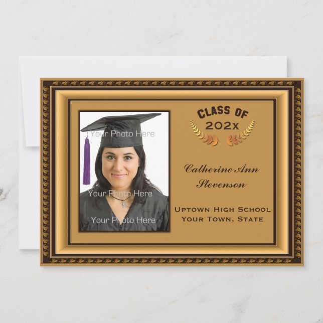 Gold Picture Frame Photo Card (Front)