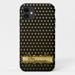 Gold Pin Dots with nameplate iPhone 11 Case