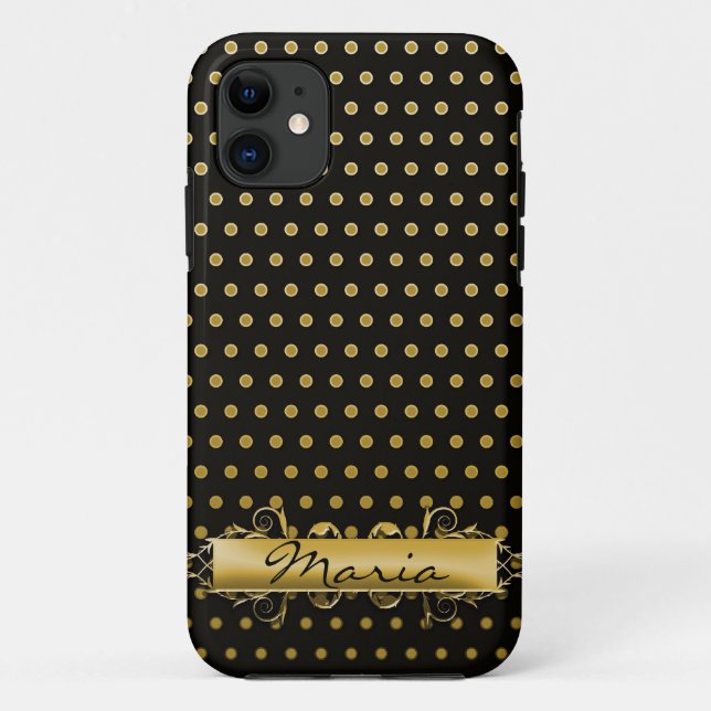 Gold Pin Dots with nameplate Case-Mate iPhone Case (Back)