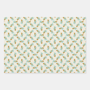 Gold Pine Cones & Pines Wrapping Paper Sheet
