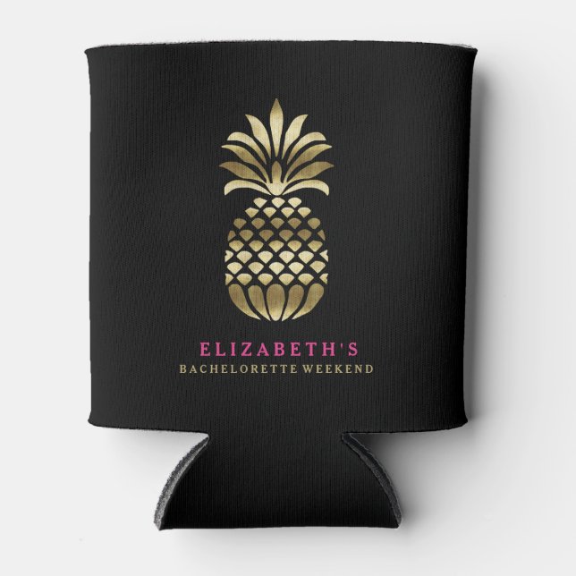 GOLD PINEAPPLE BACHERLOTTE PARTY CAN COOLER (Front)