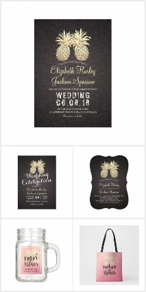 Gold Pineapple Couple Wedding Collections