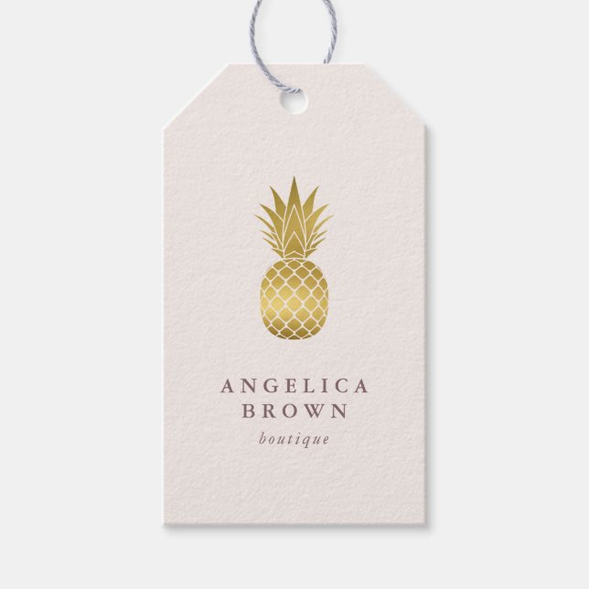 Gold Pineapple Gift Tags (Front)