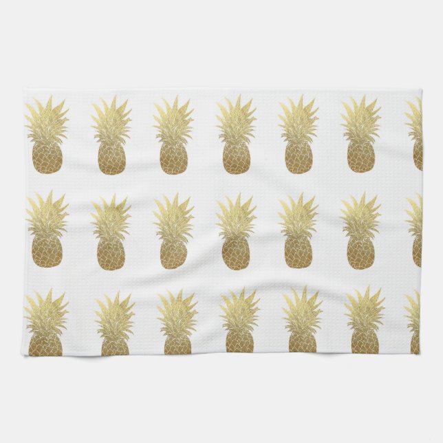 Gold Pineapple Kitchen Towel (Horizontal)