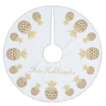 Gold Pineapple Mele Kalikimaka Hawaiian Christmas 