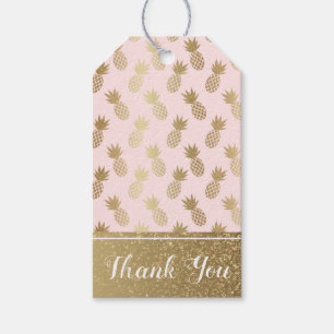 Gold Pineapple Pattern Gift Tags