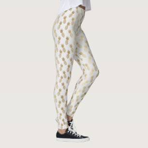 Gold Pineapple Pattern Leggings