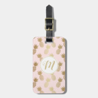 Gold Pineapple Pattern & Monogram