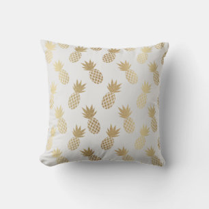 Gold Pineapple Pattern Throw Pillow
