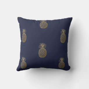Gold Pineapple,Stripe  -Personalized  Throw Pillow
